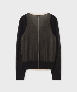 Paul Smith シアーレイヤード 長袖カーディガン ブラック
