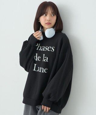 earth music&ecology Ｐｈａｓｅｓ　ｄｅ　ｌａ　Ｌｕｎｅルーズスウェット Black