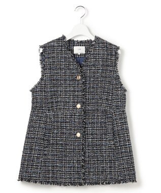 23区 【先行予約】GIOLICAツイード フォルム ジレ ネイビーミックス