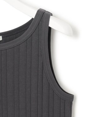 23区 【SLOW/洗える】ランダムリブフライス タンクトップ カットソー グレー系