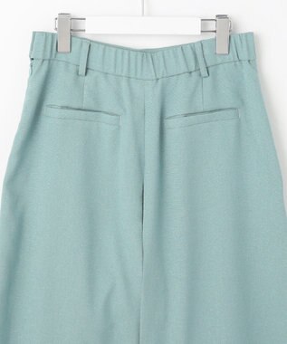 自由区 【セットアップ対応・接触冷感・洗える】リネンライクシンセティックキュロット パンツ ライトブルー