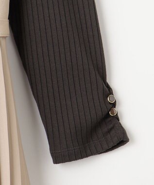 ANY SIS 【美人百花10月号掲載】カットソー×プリーツコンビ ジャンドレ ライトベージュ×チャコール