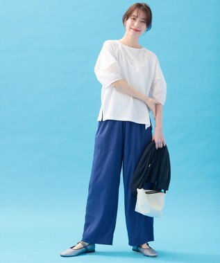 ANY 【新色追加/洗濯機可/ウエストゴム/接触冷感/UVケア/6色展開】清涼リラックスパンツ ブルー