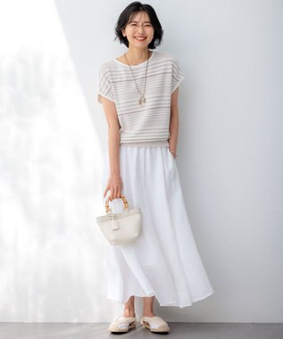 23区 バンブーハンドル ミニ ショルダーバッグ アイボリー系