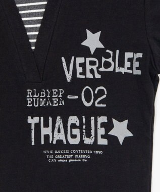 WEGO ストライプレイヤードクロップドT ブラック