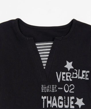 WEGO ストライプレイヤードクロップドT ブラック