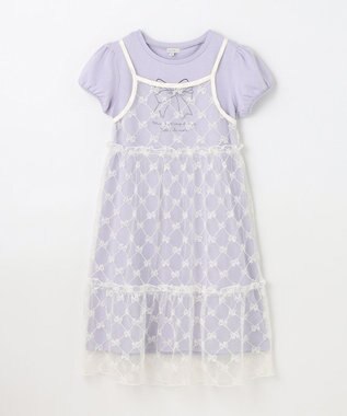 ANY KIDS チュールキャミソール付き ワンピース サックスブルー