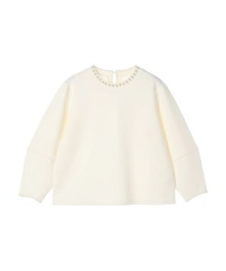 Green Parks パール付ポンチカットプルオーバー Off White
