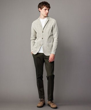 JOSEPH ABBOUD 【キングサイズ・2WAYストレッチ/洗える/JAPANファブリック/きれいめ】ストレッチ コンパクトジャージー パンツ カーキ系