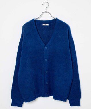 WEGO モヘアライクBIGカーディガン ブルー