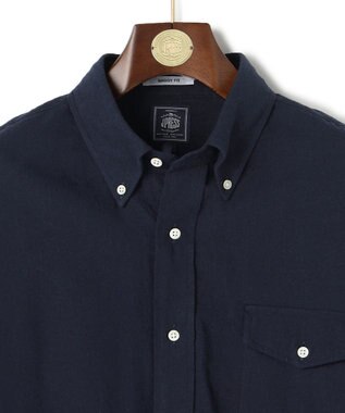 J.PRESS MEN 【J.PRESS ORIGINALS】【UNISEX】Cotton Silk Yarn Dyed Twill B.D. Shirts / Baggy-Fit ネイビー系