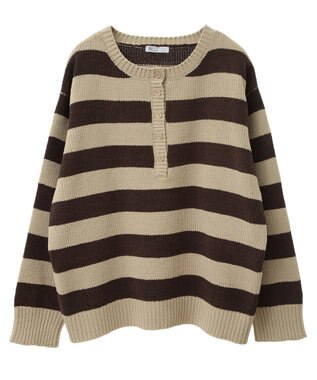 CRAFT STANDARD BOUTIQUE ヘンリーネックモールニットプルオーバー Khaki