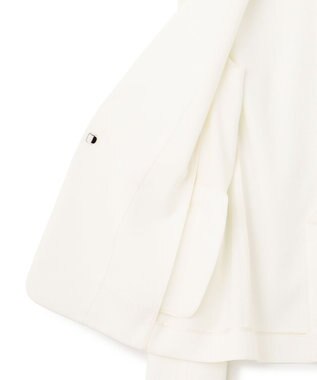 23区 S 【セットアップ対応/防シワ性/洗える】アイアスマットストレッチ ノーカラー ジャケット ホワイト系