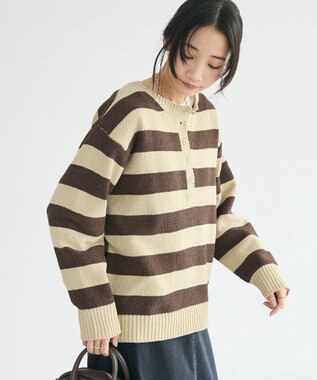 CRAFT STANDARD BOUTIQUE ヘンリーネックモールニットプルオーバー Khaki