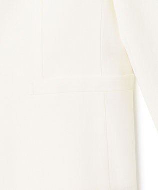 23区 L 【セットアップ対応/防シワ性/洗える】アイアスマットストレッチ ノーカラー ジャケット ホワイト系