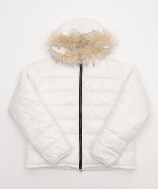 WEGO 【ユニセックス着用ITEM】2WAYシャイニーパファーフーディー ホワイト