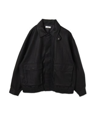 WEGO 【ユニセックス着用ITEM】エコレザー2WAYフライトジャケット ブラック