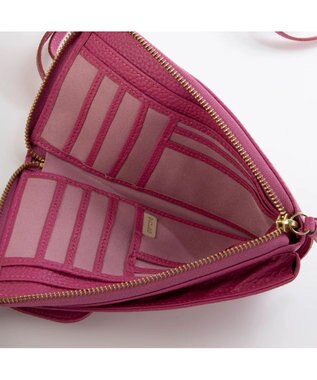 UNBILLION ペルケ perche / 牛革シュリンクタイプモバイルウォレットショルダー　旧8660 ピンク