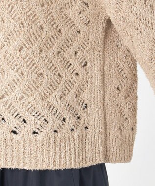 23区 【GOLD LABEL】シェニールレーススパングル クルーネック ニット モカ系