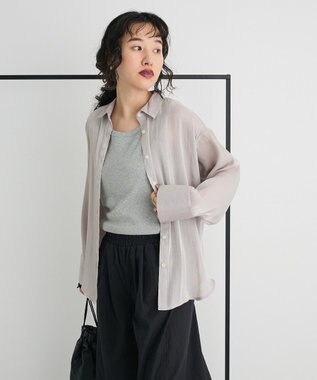 CRAFT STANDARD BOUTIQUE オーガンジーブラウス Gray
