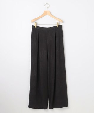 組曲 L 【加藤ローサさん着用】ラメストライプ ワイドパンツ ブラック系1