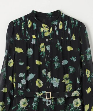 GRACE CONTINENTAL グラデフラワープリントワンピース ブラック