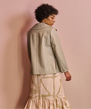 GRACE CONTINENTAL ラムレザーＰコート グレー