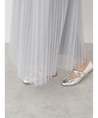 earth music&ecology チュールプリーツスカート Light Gray