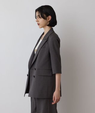 GRACE CONTINENTAL スラブストレッチテーラージャケット チャコール