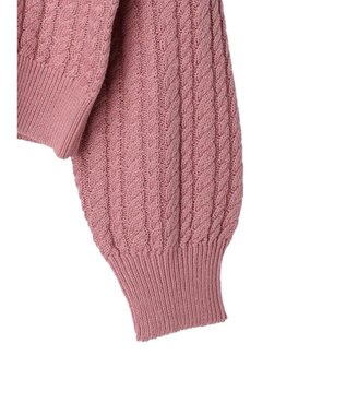 earth music&ecology 刺繍入りケーブルニットプルオーバー Pink