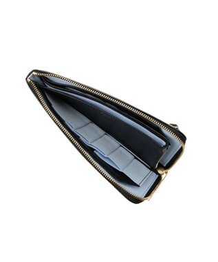 LANVIN en Bleu デクール 薄マチLファスナー長財布 ブラック