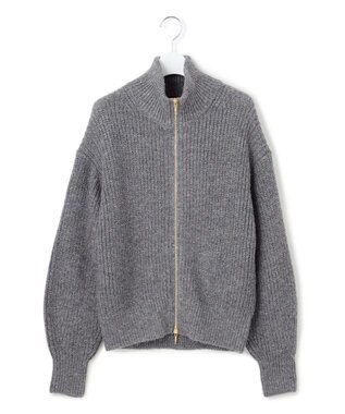 23区 L 【洗える】スパンコールバルキー ダブルジップ ニットブルゾン グレー系