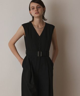 GRACE CONTINENTAL ベルト付サロペット ブラック