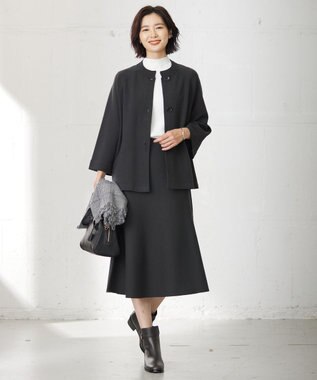 J.PRESS LADIES 【洗える】VIS/PE MILANO ニット スカート グレー系