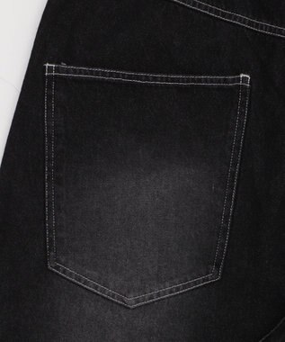 WEGO 【ユニセックス着用ITEM】ダブルニーロゴデニムショーツ デニムブラック