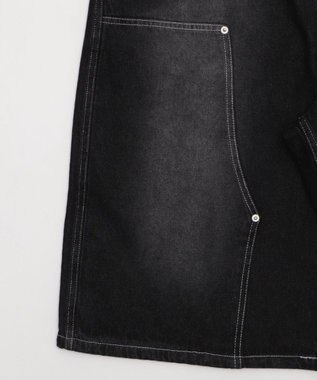 WEGO 【ユニセックス着用ITEM】ダブルニーロゴデニムショーツ デニムブラック