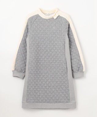 組曲 KIDS 【150-160㎝】ダイヤキルト ワンピース グレー系