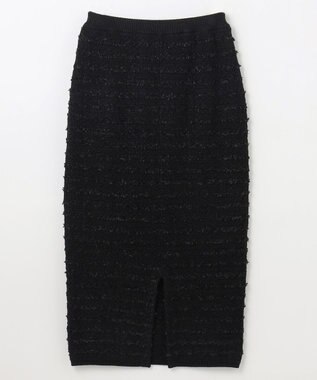GRACE CONTINENTAL ラメツイードニットスカート ブラック