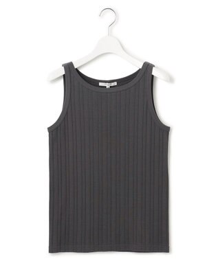 23区 【SLOW/洗える】ランダムリブフライス タンクトップ カットソー グレー系