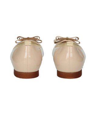 Bridget Birkin 【Bridget Birkin】バックルグログランリボンレインパンプス ベージュエナメル