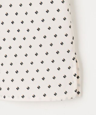 J.PRESS LADIES L 【洗える】ジオメトリックプリント ブラウス ホワイトプリント系