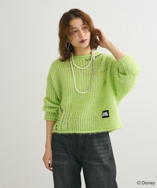 Green Parks ナイトメア／ラメメッシュニットプルオーバー Green