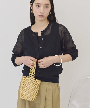 AMERICAN HOLIC シアーリブニットカーディガン Navy