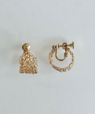 CASUMINO 【手編み/K14gf】leaf earrings イヤリング gold