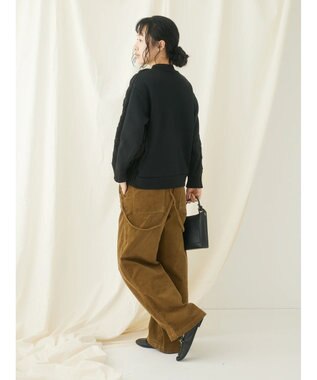 CRAFT STANDARD BOUTIQUE ケーブルニットドッキングスウェット Black