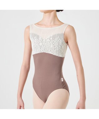 Chacott ◎【Nela ライン】ジュニア ノースリーブレオタード ココアブラウン