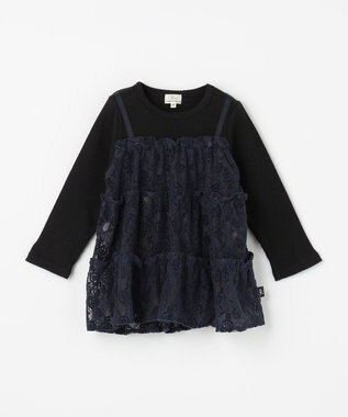 組曲 KIDS 【80-100㎝】スノウレースレイヤードトップス