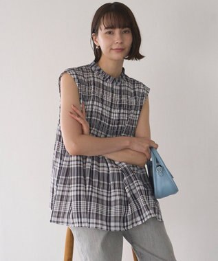 UNFILO 【WEB限定】シアーシャーリングブラウス マドラスチェック