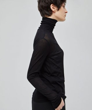 BEIGE， 【ロングセラー】SORE / シアーコットンハイネックカットソー Black