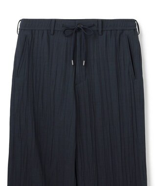 JOSEPH HOMME 【HIGH GRADE LINE】フォグプリーツストレッチ　ドロスト付ワイドストレートパンツ / HARRY CONVERTIBLE ネイビー系